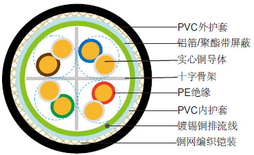 CAT6 CWB/SWB/SWA PVC阻燃铠装数据缆