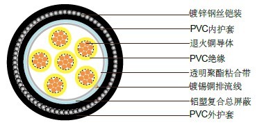 PAS5308第二部分2类 PVC绝缘+总屏蔽+铠装+PVC护套