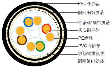 CAT6 CWB/SWB/SWA PVC阻燃铠装数据缆